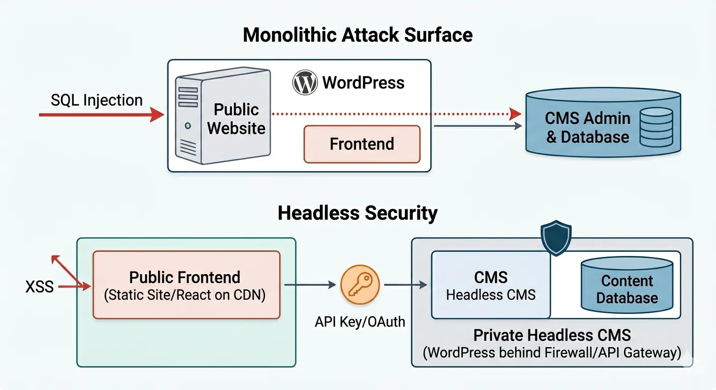 A process diagram showing how decoupling protects sensitive data
